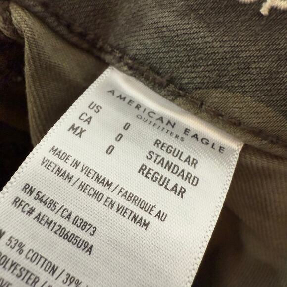 American Eagle High Rise Jegging Crop Green Camo Next Level Stretch - Picture 5 of 7